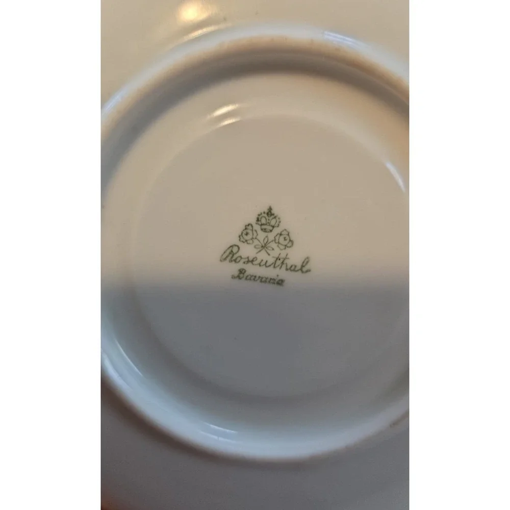 4 Replacement Rosenthal Bavaria Tea Plates Blue Floral & Fruit Basket 5‎ 3/4